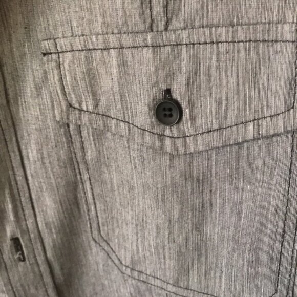 Straight Faded mens casual wester style button down shirt in grey size S - Picture 2 of 4